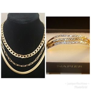 FOR REDISH17. House of Harlow and Napier Three Piece Bangle Bracelets